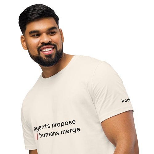 kodrux agents propose humans merge vintage white — model front